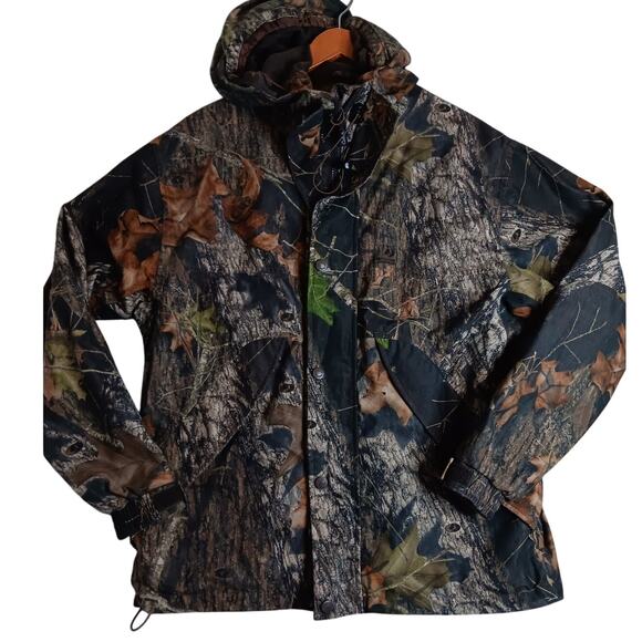 Cabela's Dry Plus Hunting Jacket M Regular Mossy Oak Tree Camo Hooded Outdoors - Picture 2 of 15